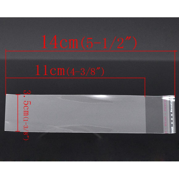 แพ็ค 200 ใบ ถุงแก้วใส่ปากกา/ช้อนกาแฟ/ขวดน้ำหอม ถุงพลาสติกใส OPP(ถุงแก้ว) ฝากาว กว้าง 3.5 ซม. ความยาวมี 3 ขนาด 14,16,20