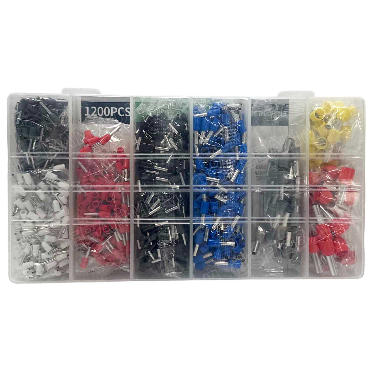 [ 1 กล่อง ] E-1200 หางปลาคอร์ดเอ็น 1200ชิ้น cord end Cord-N ขั้วต่อสายไฟ เทอร์มินอล ขั้วต่อหางปลา Terminal Crimping ครอดเอ็น แบบกล่อง หางปลาย้ำปลายสายไฟ แบบเข็ม ขนาด 22 , 20 , 18 , 16 , 14 , 12 ,10 AWG ข้อต่อย้ำสายแบบเดี่ยว คอร์ดเอ็น cord end แบบกล่อง