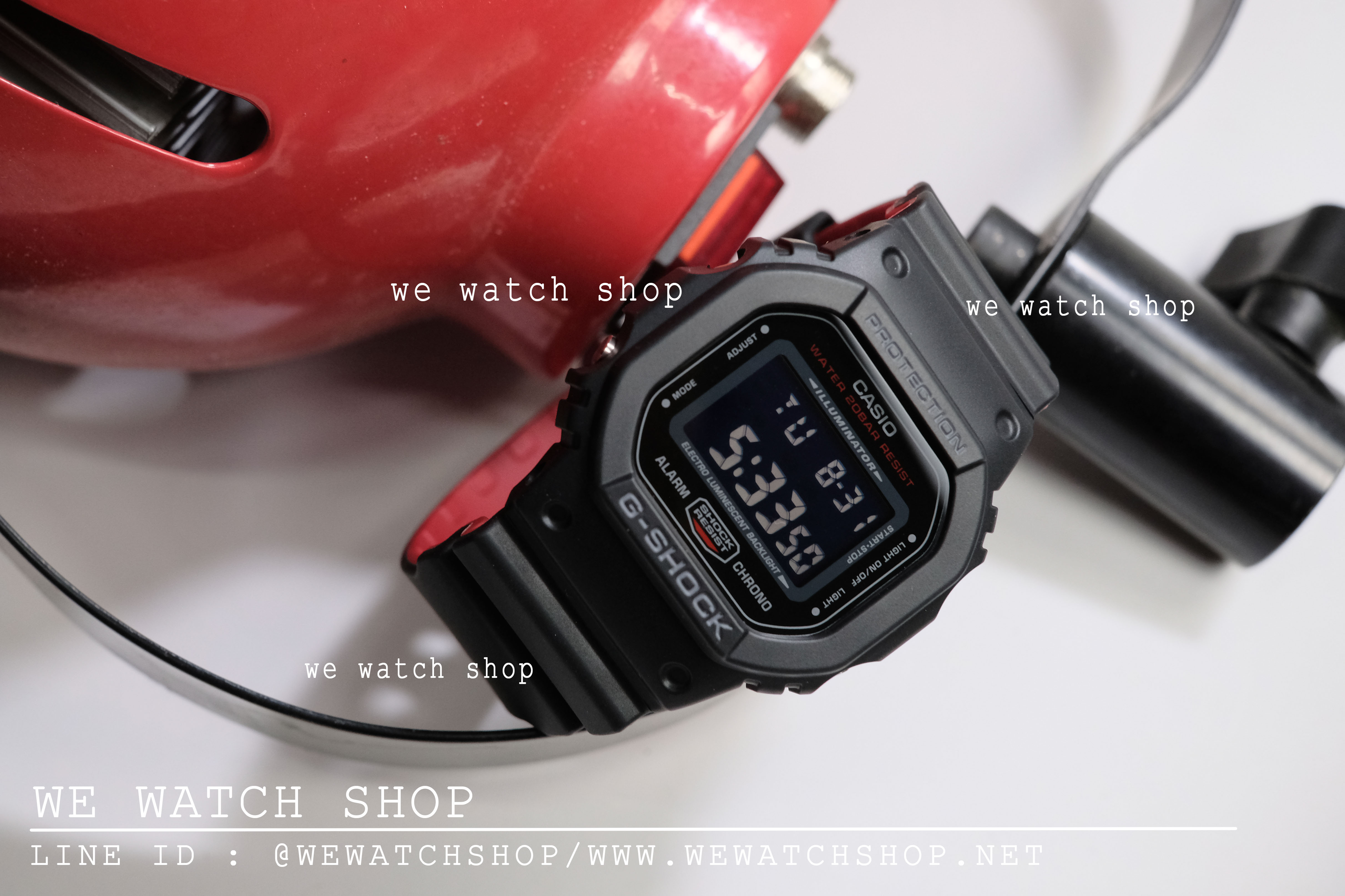 CASIO G-SHOCK รุ่น DW-5600HR-1DR สีดำ แดง สินค้าของเเท้ รับประกันศูนย์ CMG