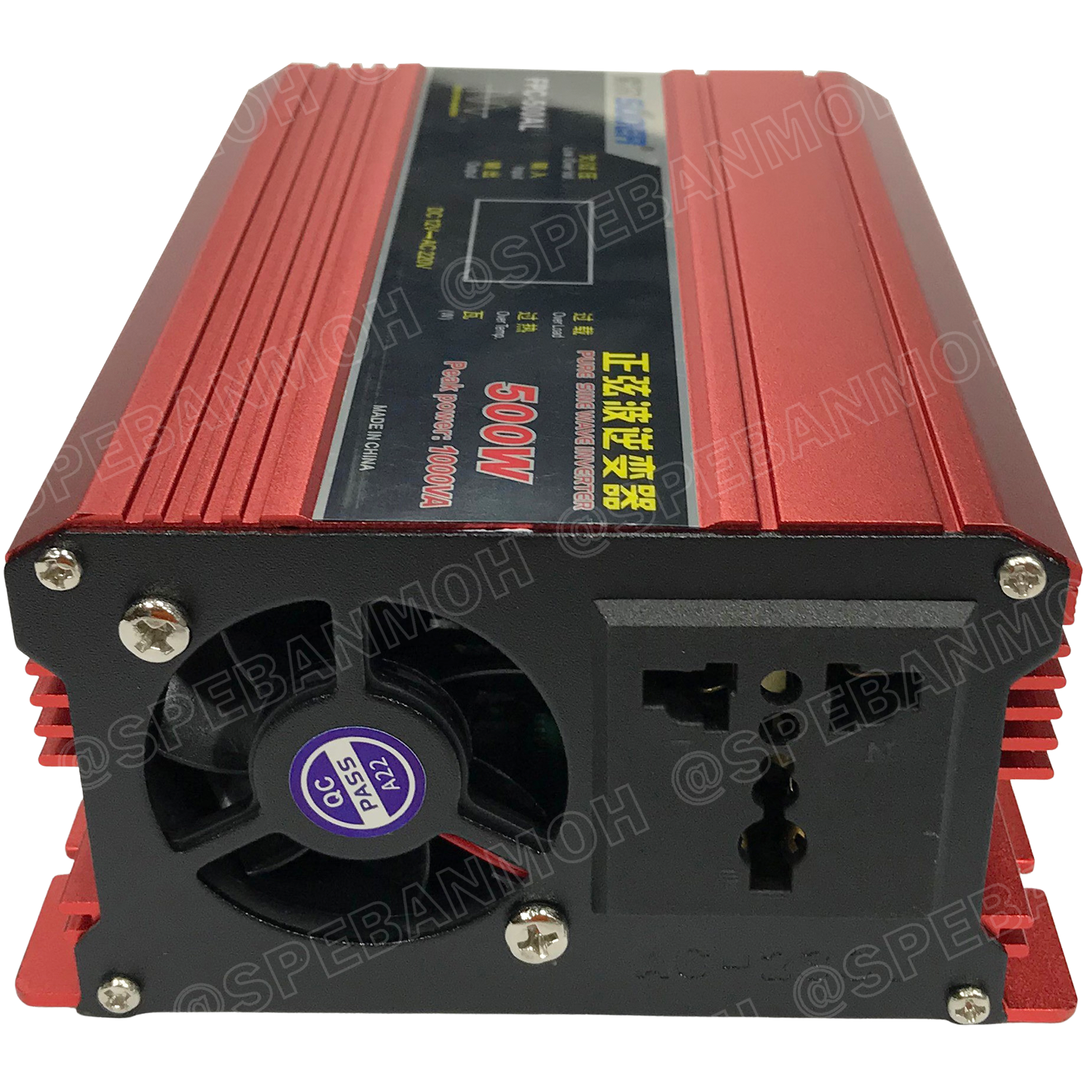 FPC-500AL-V.2 อินเวอร์เตอร์ สีแดง แปลงไฟ 12V ออก 220V รุ่นใหม่ มีหน้าจอแสดงผล LED Inverter ยี่ห้อ SUOER FPC-500AL 500W 12V to 220V off grid inverter pure sine power inverters FPC-500 อินเวอร์เตอร์ เพียวไซน์เวฟ SUOER FPC-500AL 12V to 220V หม้อแปลงไฟ 12V -