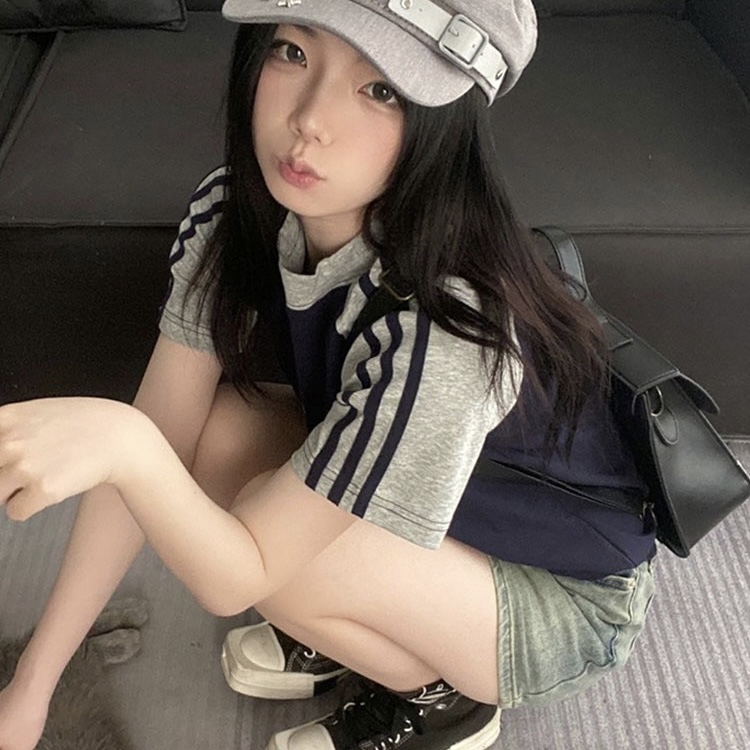 Pink summer tee เสื้อยืดแขนทูโทน