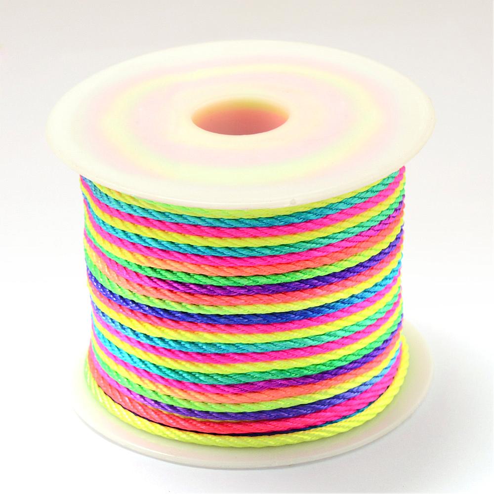 เชือกไนล่อน ขนาด 1 มม. สีรุ้ง 1 ม้วนยาว 45 เมตร