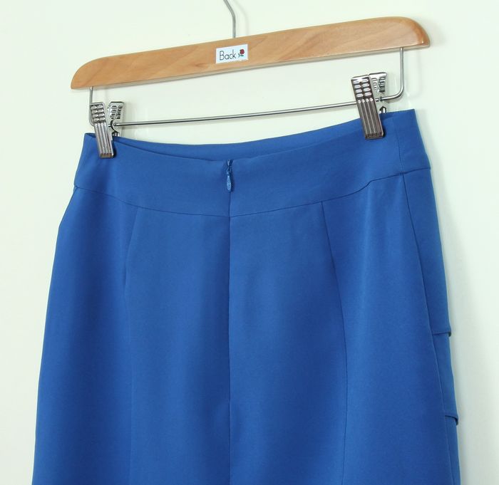 กระโปรงแฟชั่น&ทำงาน ทรงสอบ ผ้าไหมอิตาลีสีฟ้าน้ำทะเล / SK-255