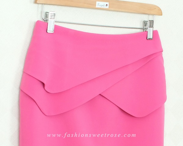 SK-293 กระโปรงแฟชั่น&ทำงาน ทรงสอบ ผ้าไหมอิตาลีสีชมพู Pink Candy