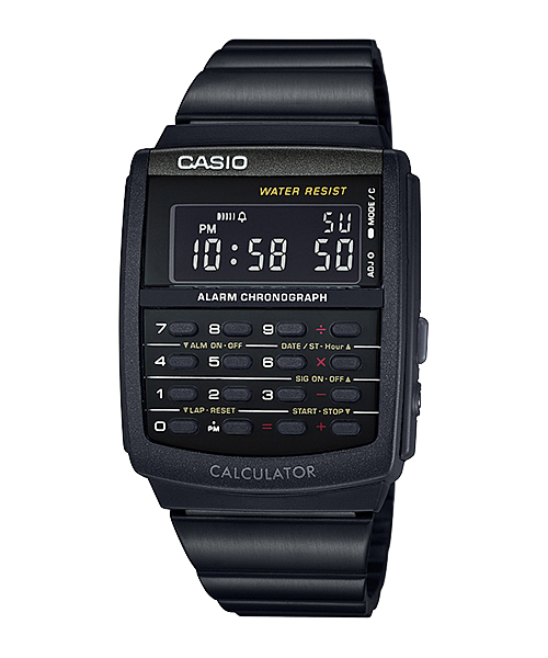 CASIO Standard รุ่น CA-506B-1A นาฬิกาเครื่องคิดเลข สีดำ สายแสตนเลส สินค้าของเเท้
