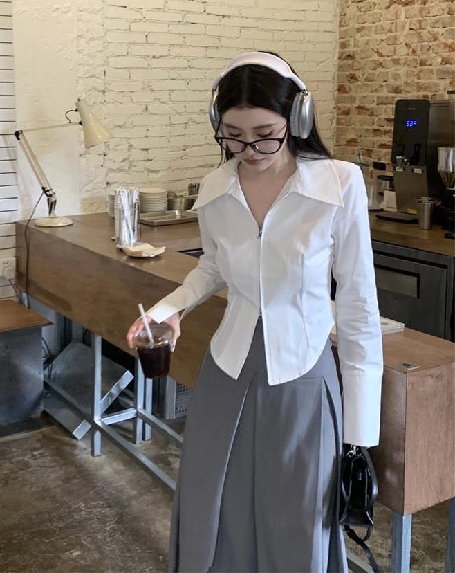 YY Zipper shirt เสื้อเชิ้ตแต่งซิป