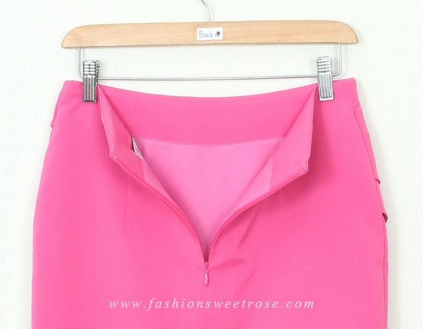 SK-293 กระโปรงแฟชั่น&ทำงาน ทรงสอบ ผ้าไหมอิตาลีสีชมพู Pink Candy