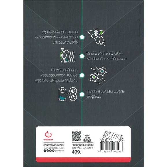 หนังสือ COMPLETE BIOLOGY สรุปชีววิทยา ม.ปลาย ฉบับสมบูรณ์ GANBATTE