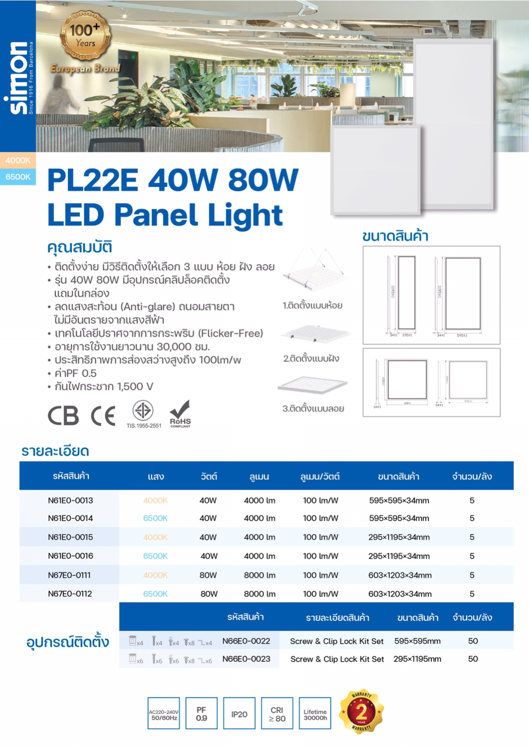 Pl22E With ACC 60*60cm 40W