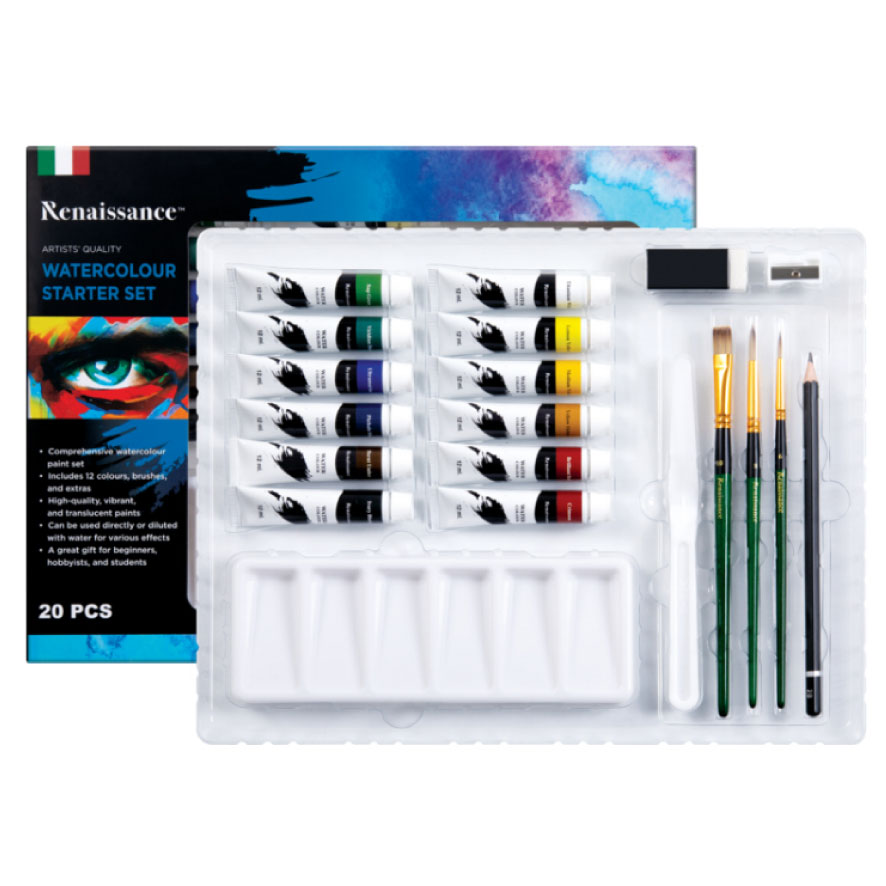 ชุดสีน้ำ ชุดสตาร์ทเตอร์ Renaissance 20 ชิ้น Watercolour Starter Set