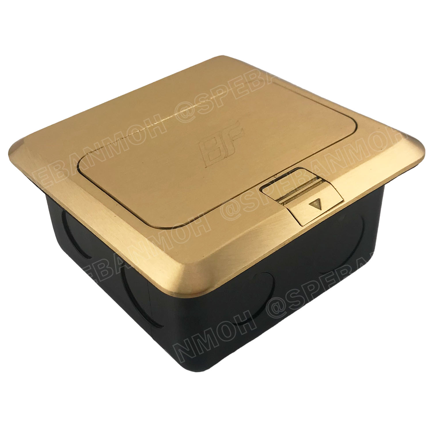 [ 1ชิ้น ] SF6120-Gold เต้ารับฝังพื้น AC Pop-up สีทอง Gold 10A 250VAC POP-UP Floor Outlet POPUP เต้ารับฝังพื้น 2 ช่อง ชุดเต้ารับฝังพื้น 3ขา 2ช่อง BF ชุดเต้ารับ เจาะพื้น เต้ารับฝังโต๊ะ TABLE SOCKETS เต้ารับแบบใช้เท้าเปิด