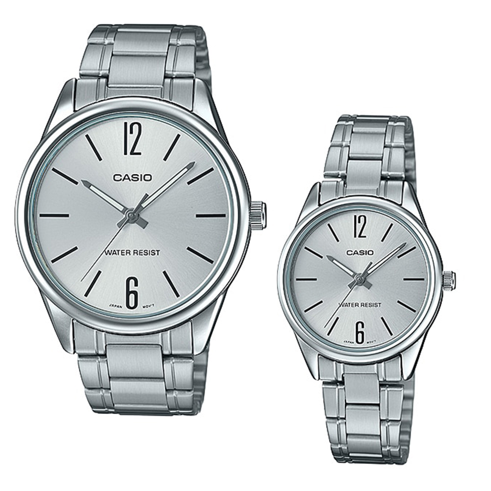CASIO Standard รุ่น MTP-V005D-7BUDF & LTP-V005D-7BUDF สีเงิน สายสแตนเลส สินค้าใหม่ ของแท้ รับประกันศูนย์ CMG 1 ปี