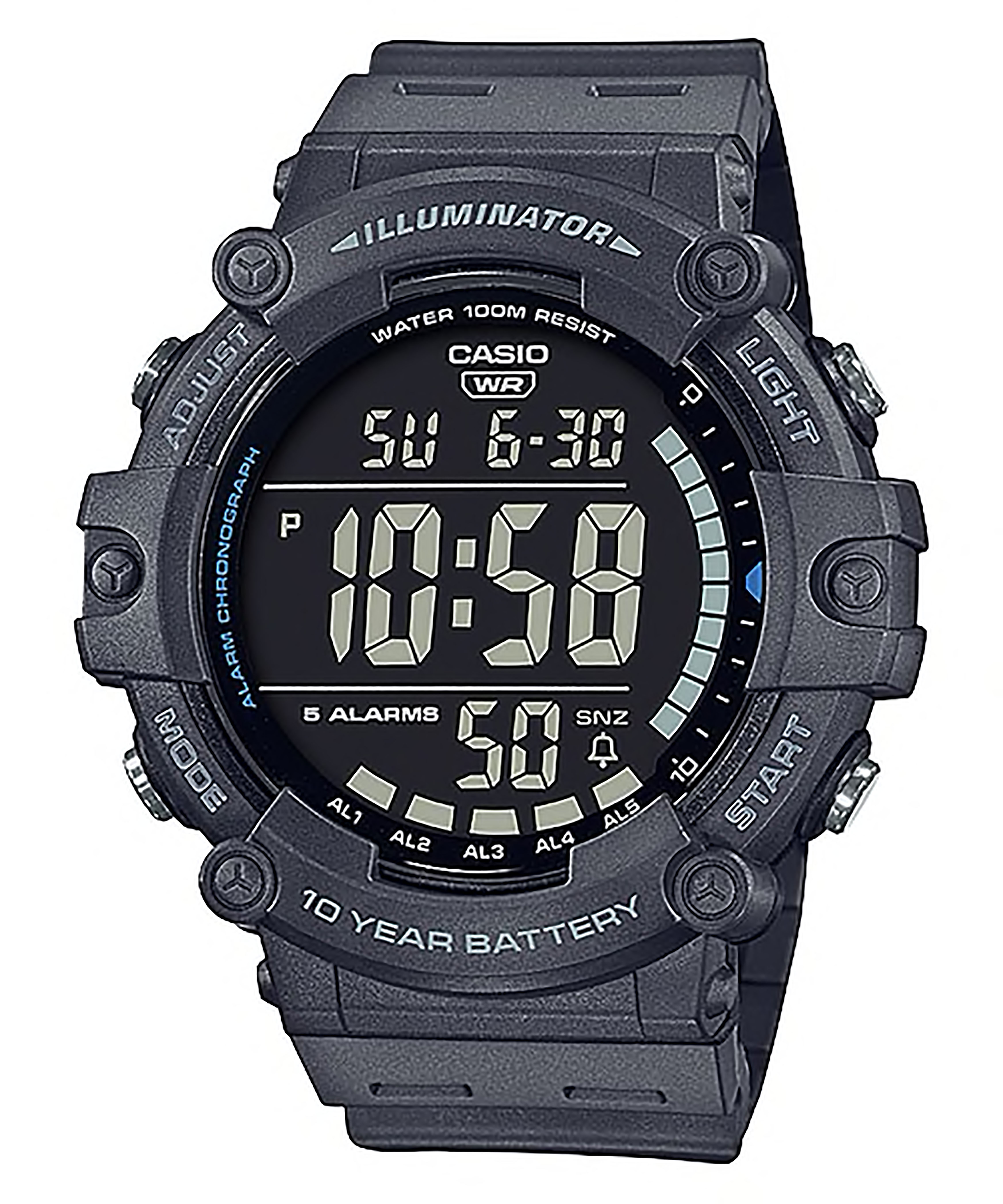 CASIO รุ่น AE-1500WH-8BVDF สีเทา รุ่นใหม่ 2021 จอใหญ่ ชัด ของเเท้ สินค้ารับประกันศูนย์ CMG 1 ปี
