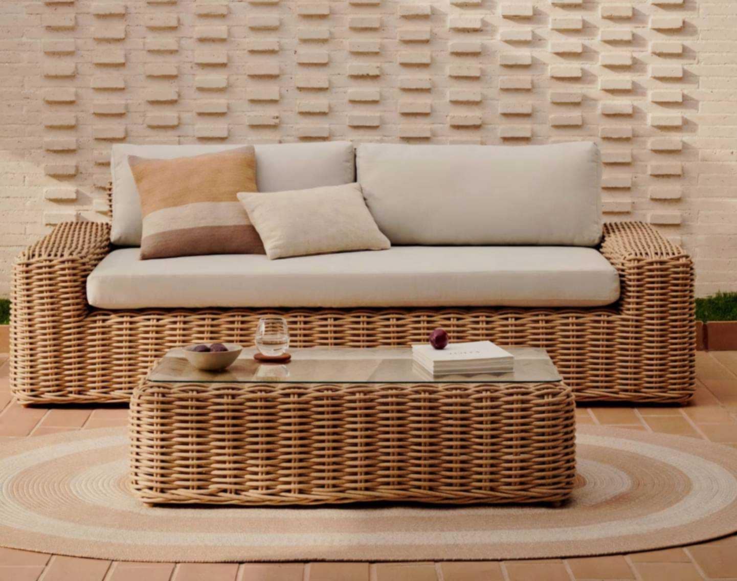 Rattan Minimal Sofa set (สำหรับ 3-4 ที่นั่ง)