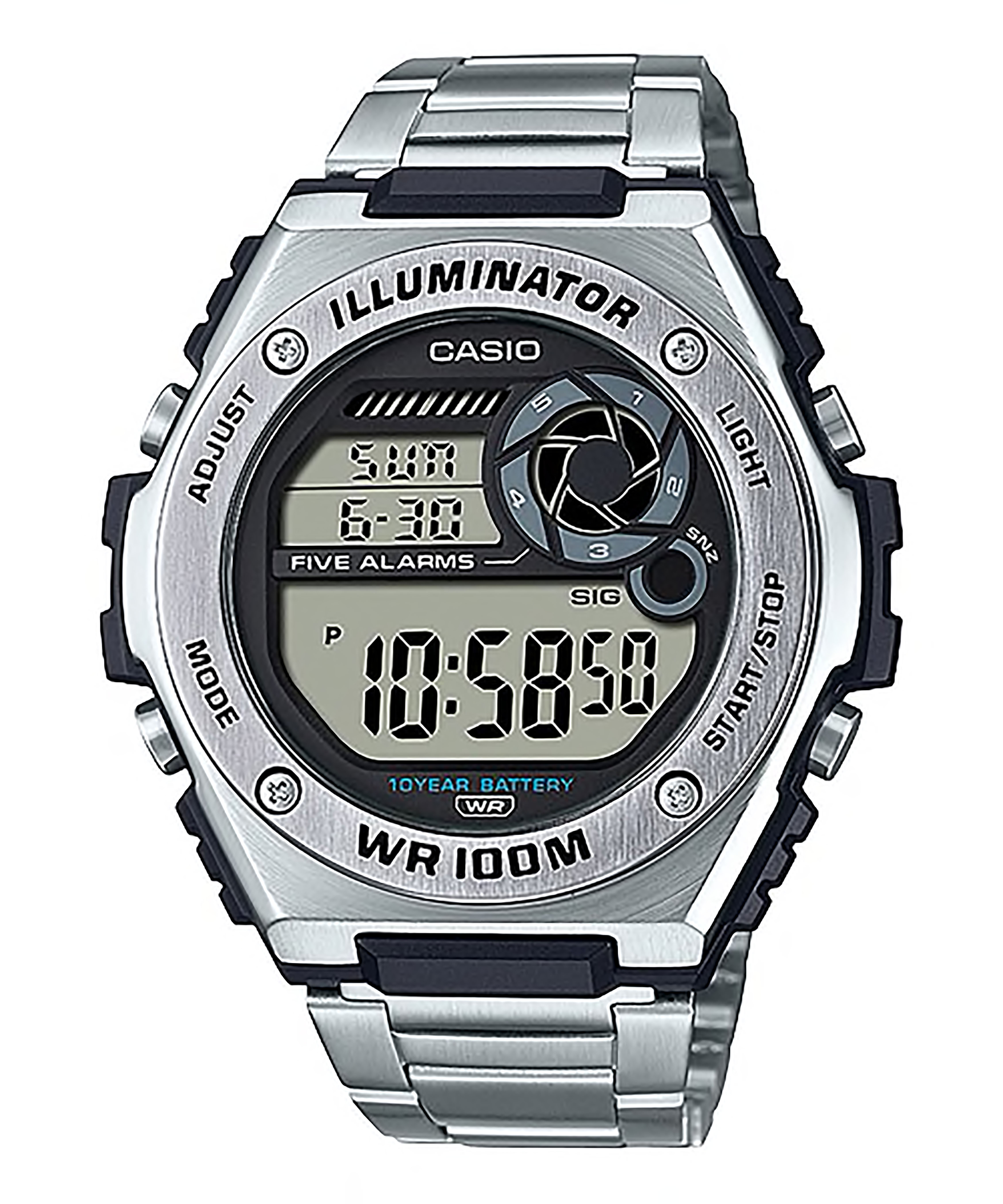 CASIO รุ่น MWD-100HD-1AVDF สายเหล็ก สินค้าของเเท้ รับประกันศูนย์ CMG