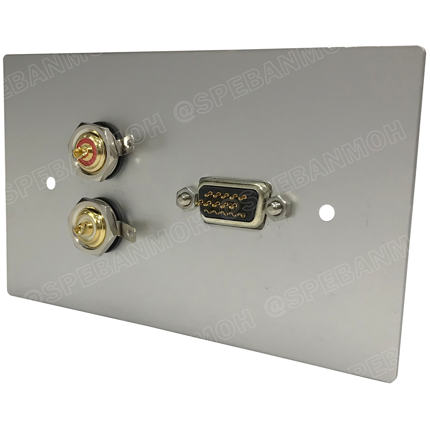 [ 1ชุด ] AMW-V-AU-03P ชุดเพลทแอมฟีนอล Amphenol Audio / Video Outlet Panel with VGA 1 Port RCA 2 Port เพลท 2ช่อง RCA 1ช่อง VGA เพลทแอมฟินอล คอนเน็คเตอร์ อาร์ซีเอ Amphenol Plate อุปกรณ์เครื่องเสียง Audio Accessories เพลทเครื่องเสียง
