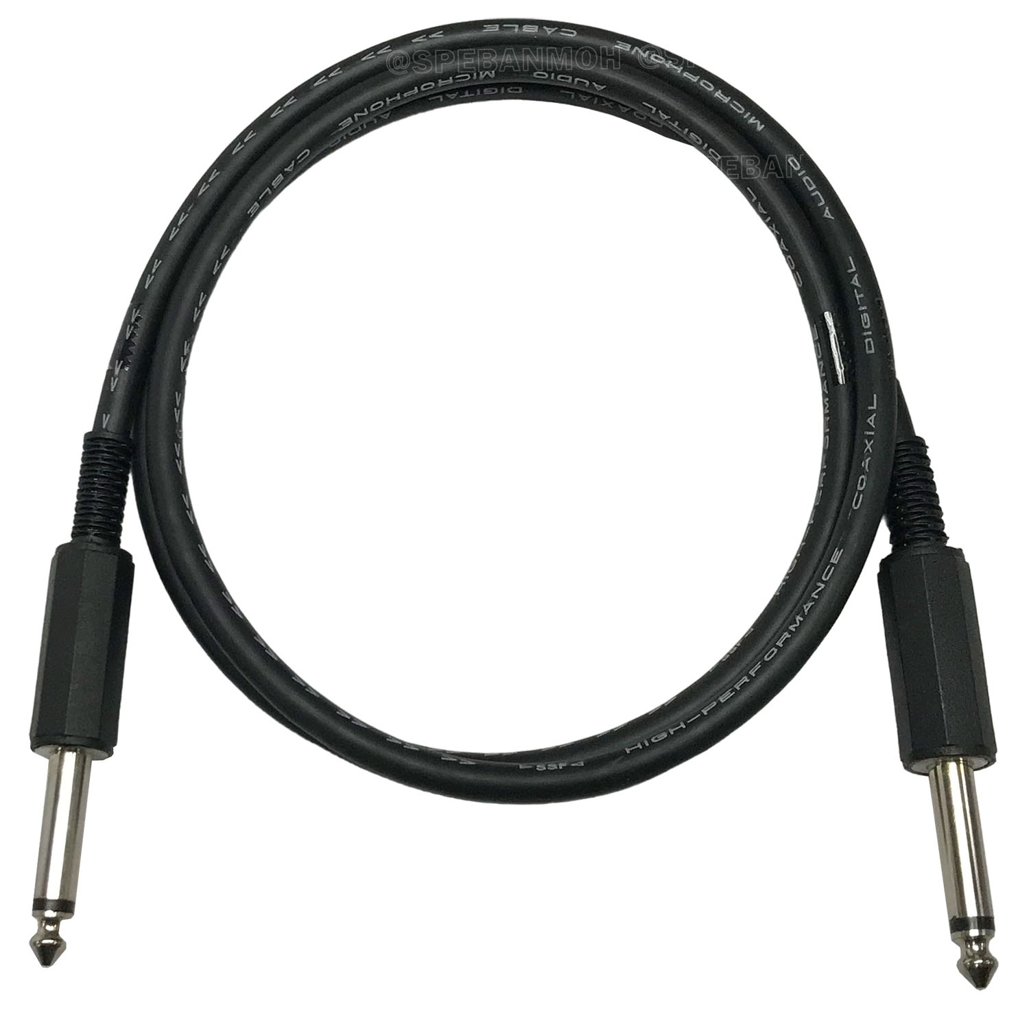 [ 1เส้น ] SSF-MIC-1111-BLK สายสัญญาณ 6.35mm สีดำ Black 2ทาง Phone Mono TO Phone Mono 1ออก1 สำเร็จรูป Cable Assembly สายเครื่องเสียง ซับ โมโน Audio Mono Cable แจ็คสายสัญญาณเสียง สําหรับโฮมเธียเตอร์ DVD TV ลําโพงคอมพิวเตอร์ ปลั๊กไมค์ โมโน 1/4 Mono Phone