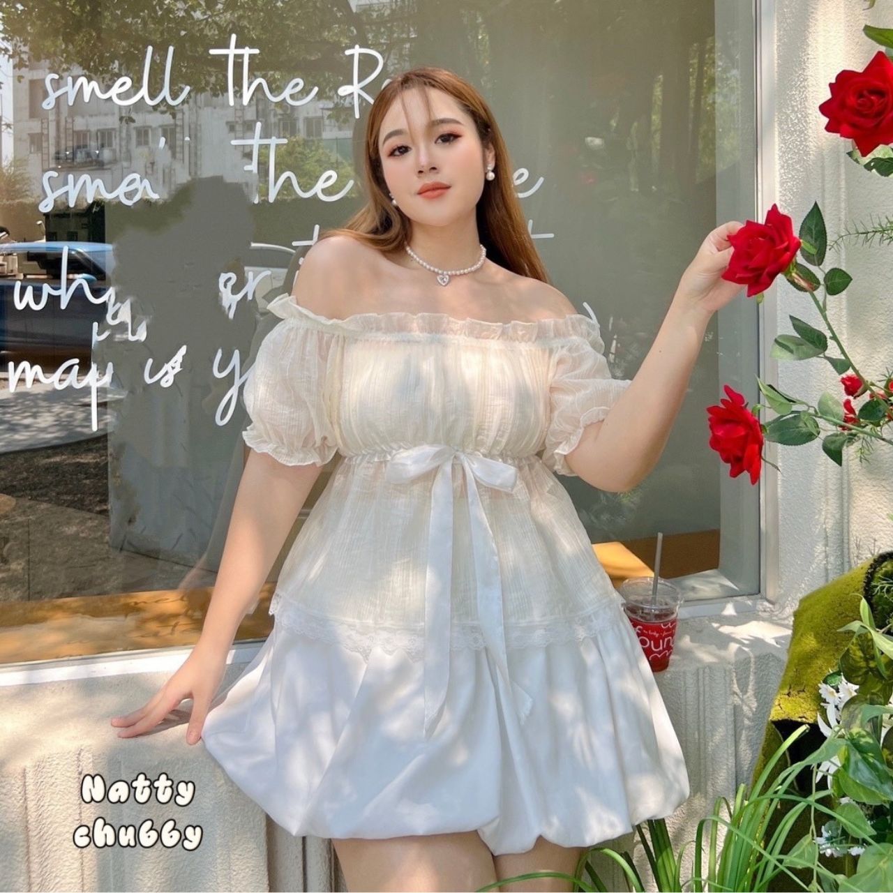 J099 เสื้อ สาวอวบ แขนตุ๊กตา คอเหลี่ยมหรือจะใส่แบบเปิดไหล่ก็ได้ อกได้ถึง 46 นิ้ว (หน้าผ้า48นิ้ว) ฟ้า ชมพู เหลือง ขาว อก36-46นิ้ว