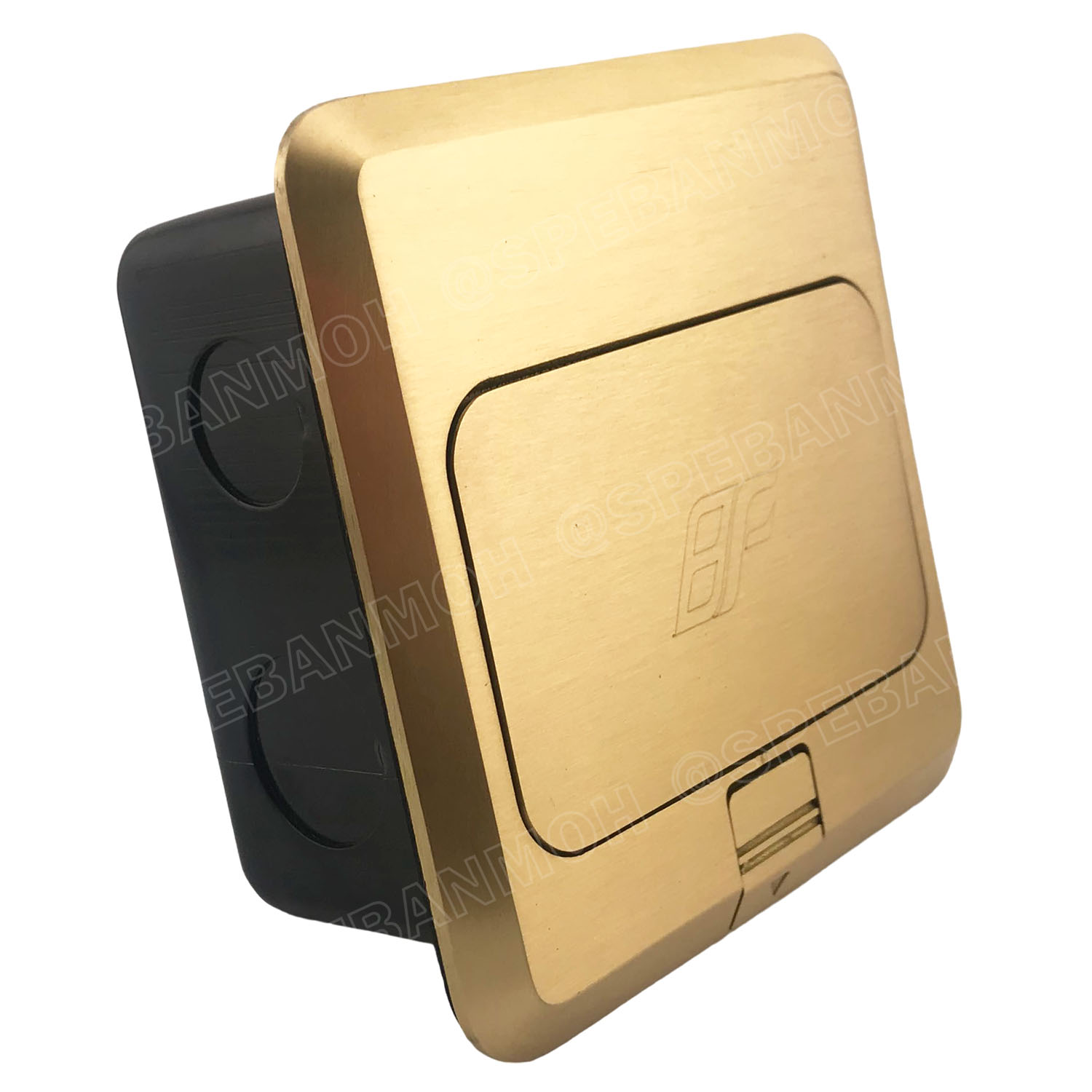 [ 1ชิ้น ] SF6120-Gold เต้ารับฝังพื้น AC Pop-up สีทอง Gold 10A 250VAC POP-UP Floor Outlet POPUP เต้ารับฝังพื้น 2 ช่อง ชุดเต้ารับฝังพื้น 3ขา 2ช่อง BF ชุดเต้ารับ เจาะพื้น เต้ารับฝังโต๊ะ TABLE SOCKETS เต้ารับแบบใช้เท้าเปิด