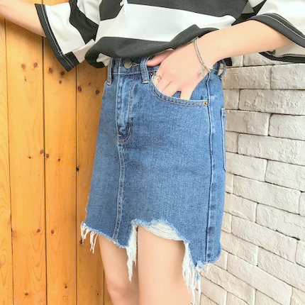 กระโปรงยีนส์ฟอก สีซีด