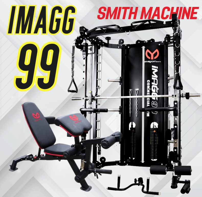 สมิทแมชชีน Smith Machine Imagg99/Pinload 180 kg/ม้านั่ง819A+แผ่นน้ำหนัก50kg