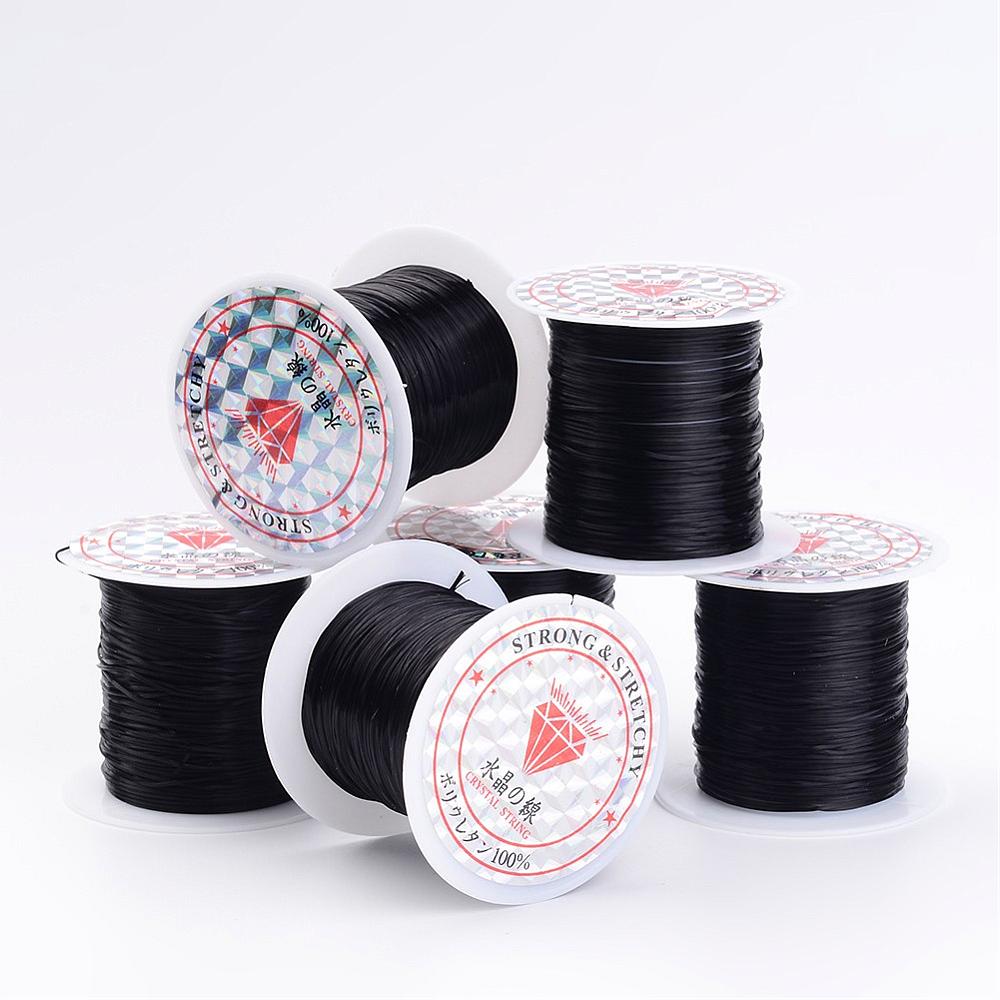 เอ็นยืดเส้นแบนไฟเบอร์สีดำ 0.8มม. 1ม้วนยาว 10 เมตร แพ็ค 10 ม้วน