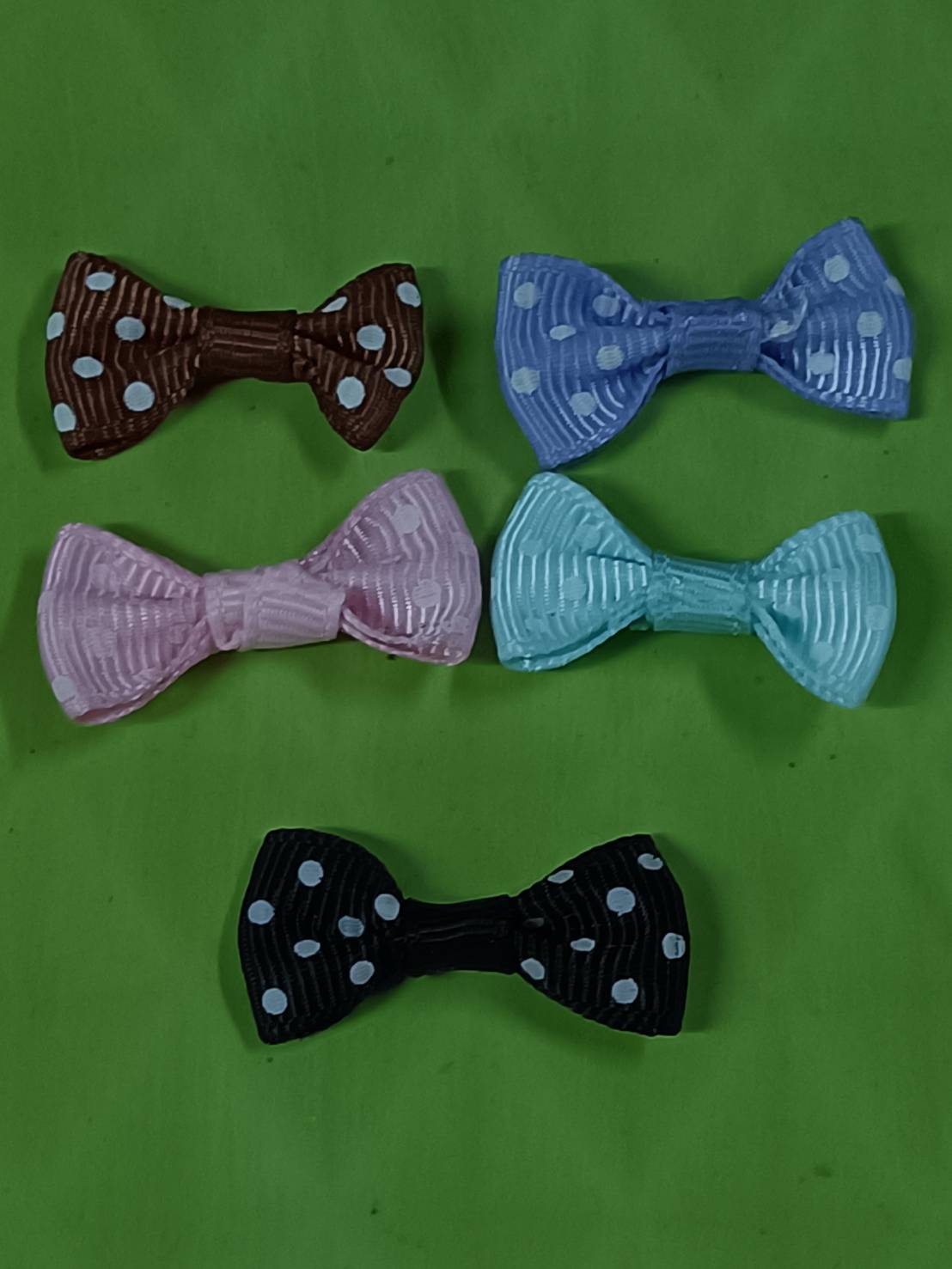 ดอกไม้ผ้ากรอสเกรนลายจุด ขนาด 3 cm 10 ชิ้น