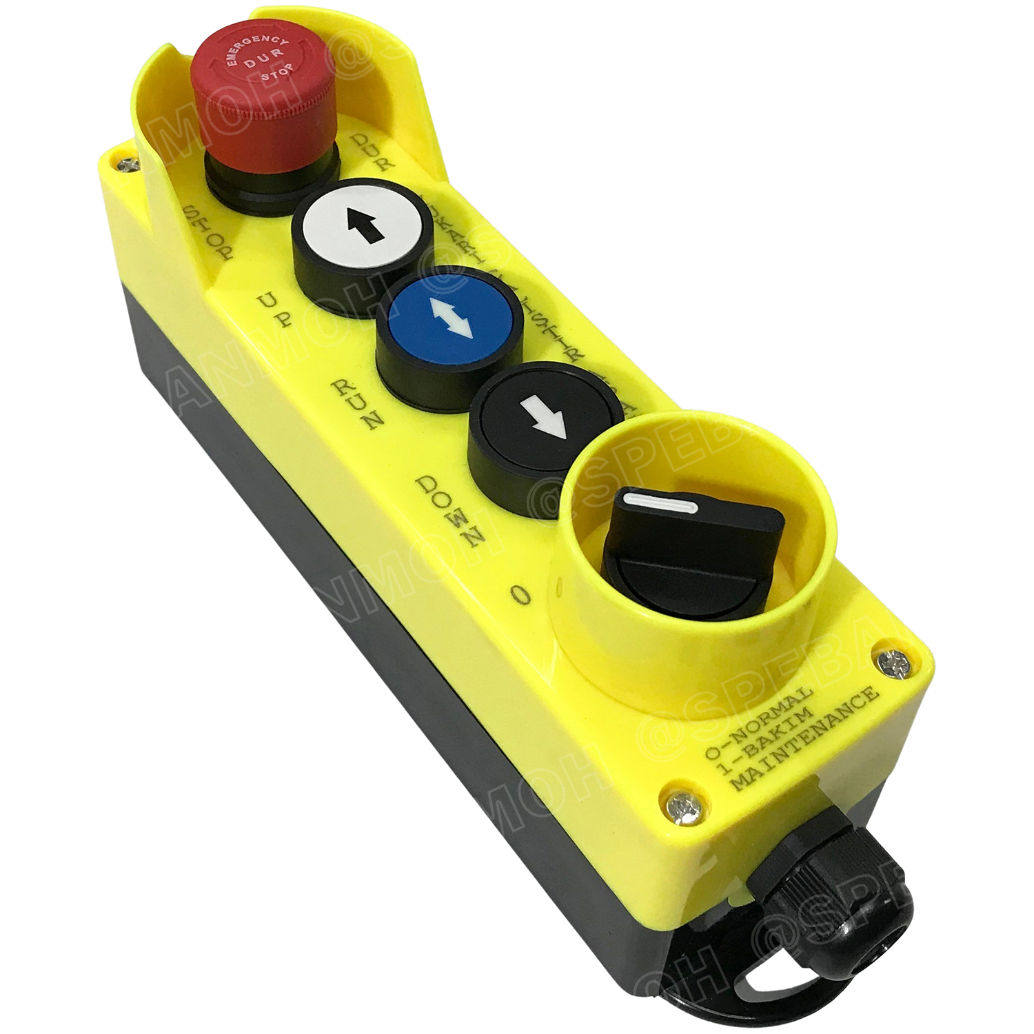 LAY5-DJBB044P สวิทช์เครน / รอกไฟฟฟ้า สวิทช์คอนโทรลรอก ชุดสวิทช์ HOIST PUSH BUTTON SWITCH สวิทซ์เครน ต่อตรงกับคอนแท็ค สวิทช์ฉุกเฉิน สวิทช์กดติดปล่อยดับ Control Switches NO NC อุปกรณ์สวิทช์ สวิทช์อุตสาหกรรม Industrial switch 10A 250V ชุดสวิทช์พร้อมเคเบิลแกล