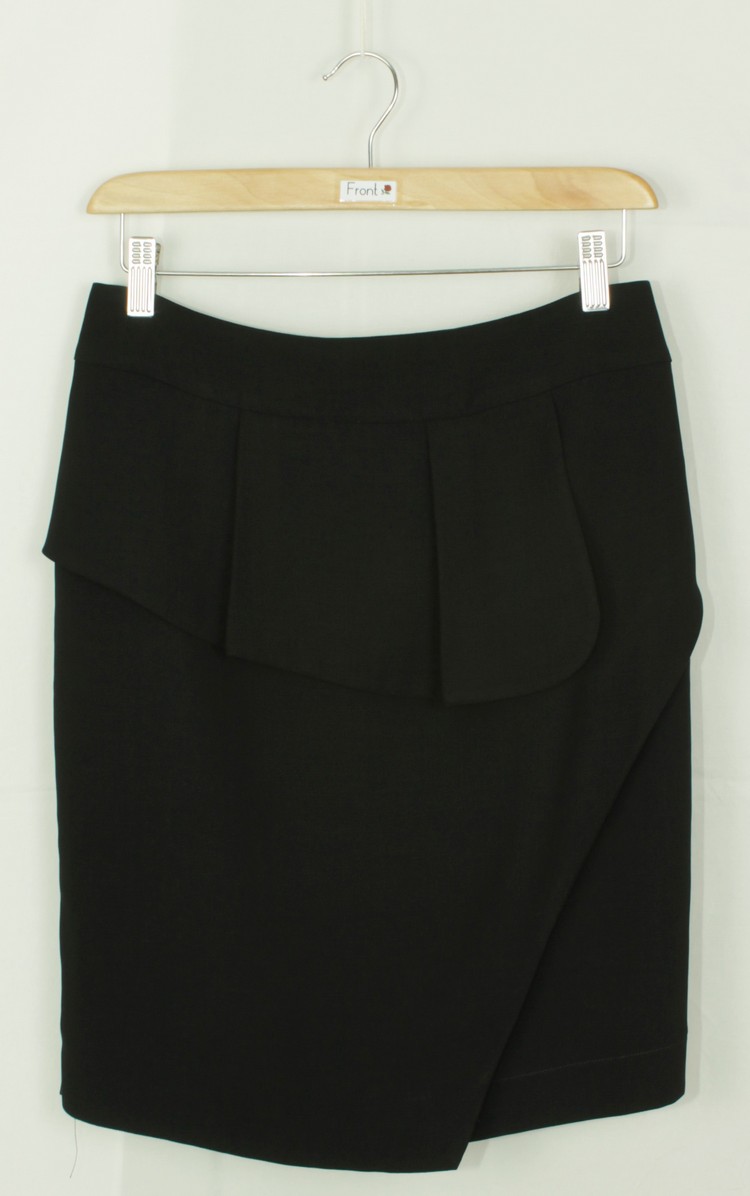 SK-173 กระโปรงแฟชั่น&ทำงาน ทรงสอบ ผ้า CHANEL สีดำ