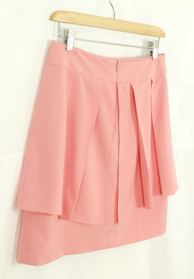 SK-152 กระโปรงแฟชั่น&ทำงาน ผ้าไหมอิตาลี มีโบว์ซ้อนกัน 2 ชั้น