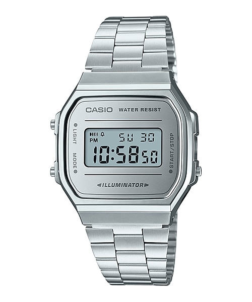 CASIO Standard รุ่น A168WEM-7DF สีเงิน สายสแตนเลส สินค้าของเเท้ รับประกันศูนย์ CMG