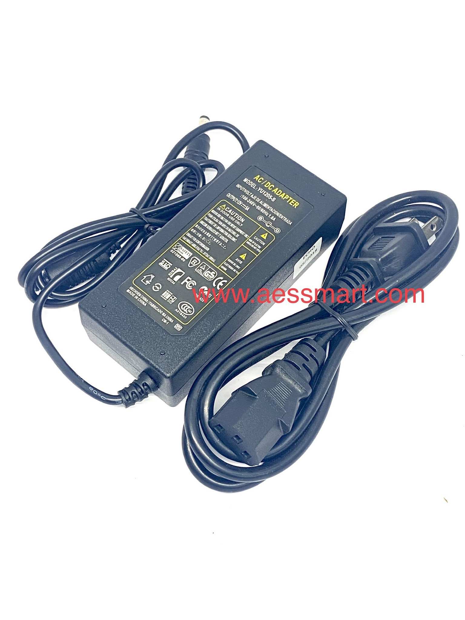 YU1205-S : Adapter 12V/5A, AC/DC