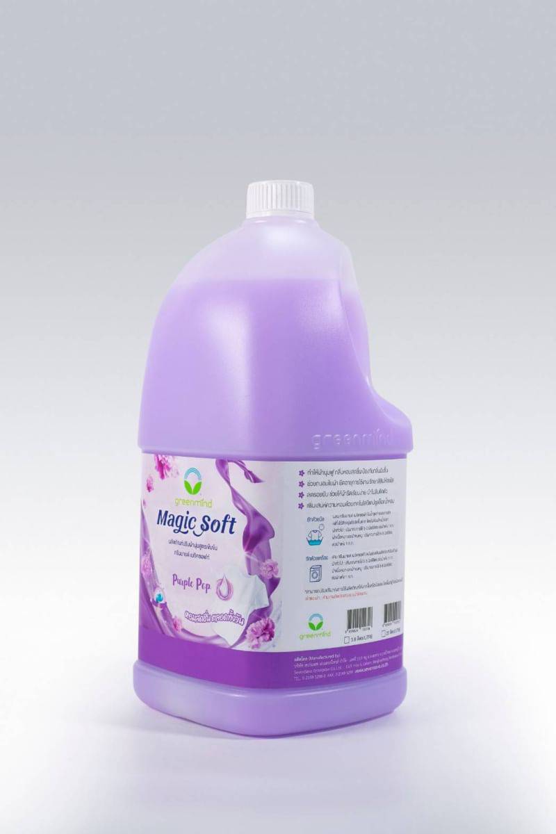 น้ำยาปรับผ้านุ่ม กรีนมายด์ เมจิคซอฟท์ 3.8 ลิตร เพิ่มเสน่ห์ความหอมด้วยเทคโนโลยีแคปซูลล๊อคน้ำหอม กลิ่นหอมสดชื่น ป้องกันกลิ่นอับชื้น