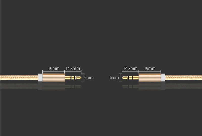 สาย Aux แบบเชือกถัก 3.5 mm เสียงสเตอริโอ ยาว 1 เมตร คุณภาพสูง เหนียวทน