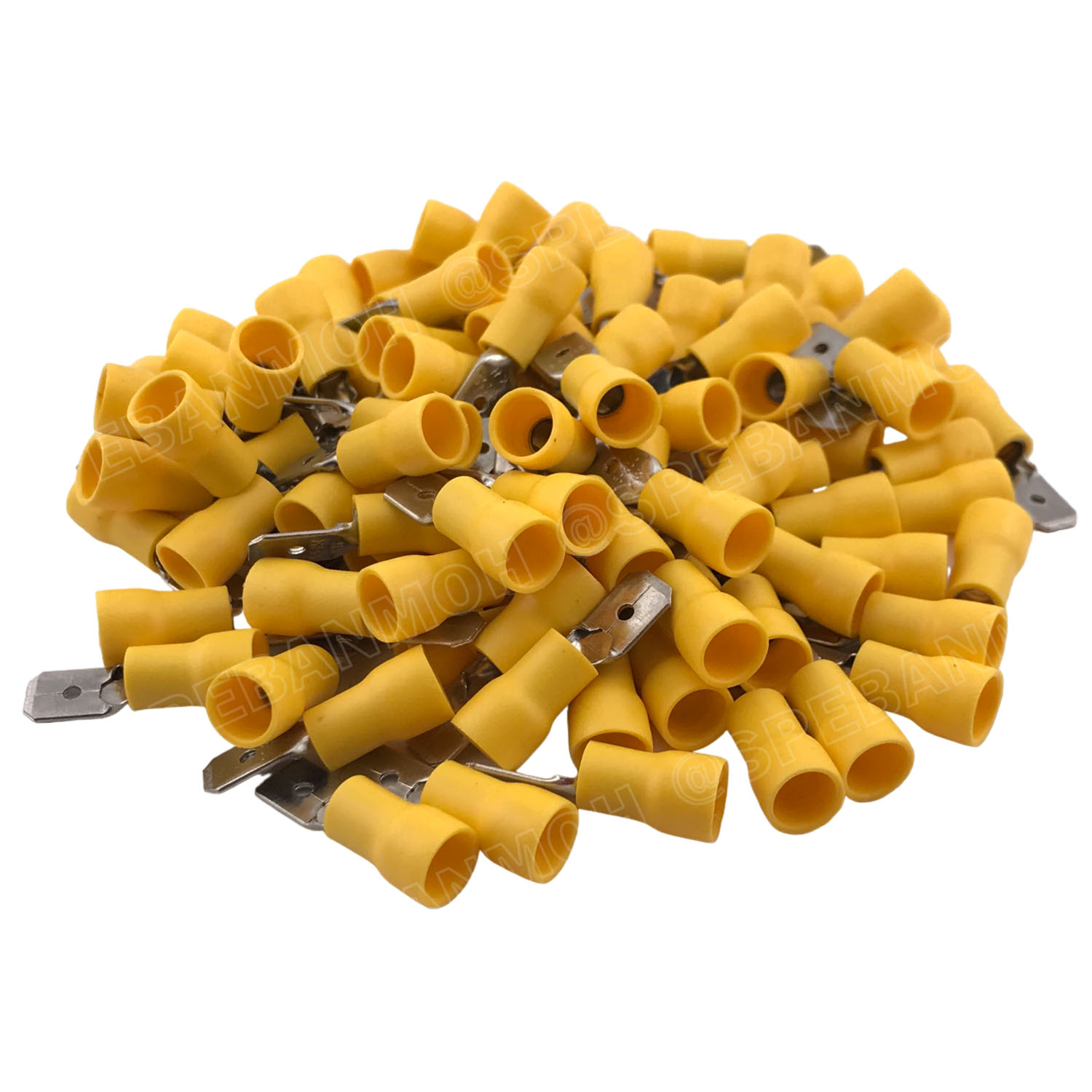 [ 100 ตัว/ถุง ] MDD5.5-250 สีเหลือง Yellow หางปลาเสียบแบน ตัวผู้ หุ้มฉนวน สำหรับสาย 4.0-6.0 mm2 12-10awg หางปลาหุ้มฉนวน Crimping Terminal หางปลาเสียบแอร์ ตัวผู้ Male เทอร์มินอลต่อสาย ขั้วต่อสายไฟ Insulated Terminal ตัวต่อสาย หุ้มฉนวน ข้อต่อสายแบบย้ำ Crimp