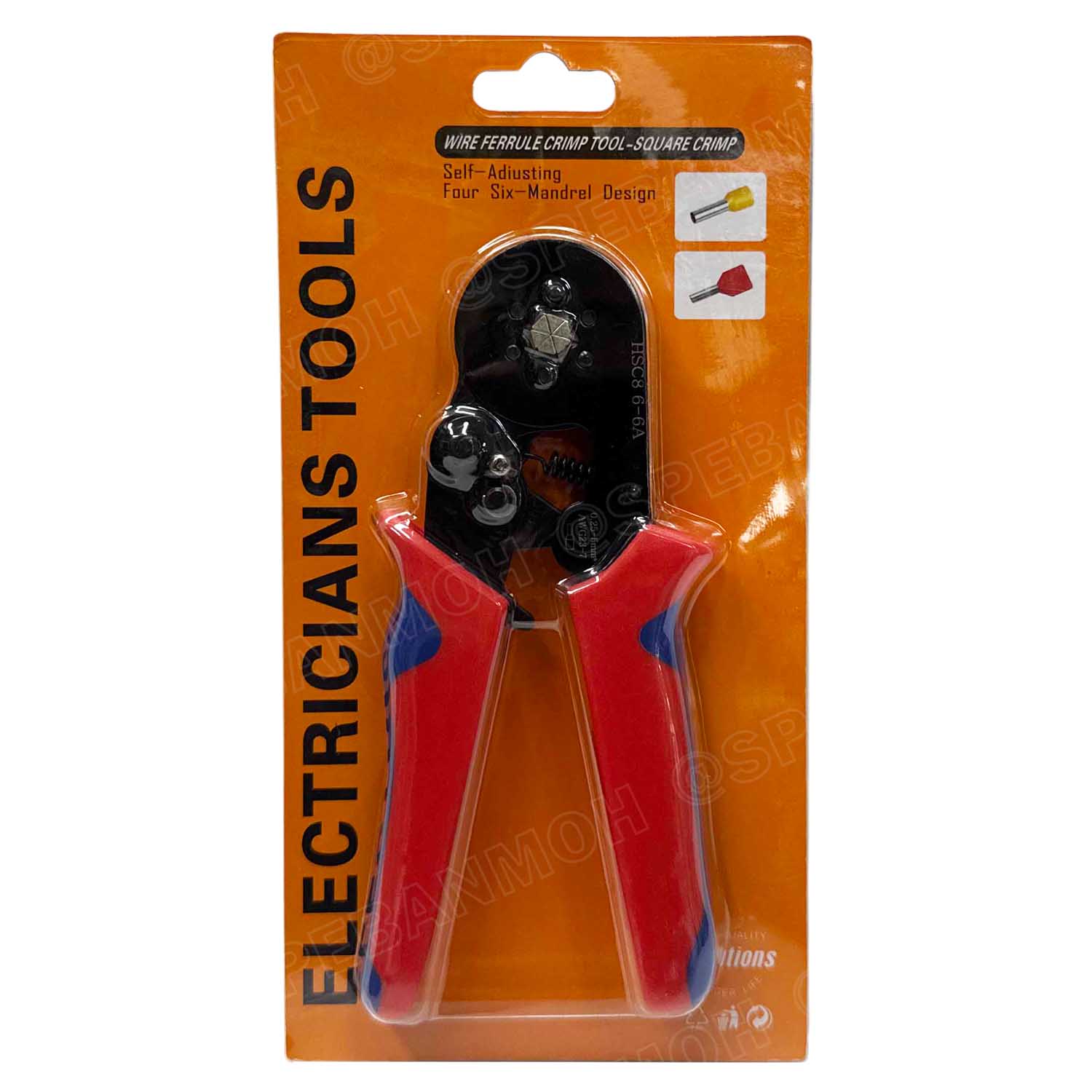 [ 1 ชุด ] HSC8-6-6 + E1200 รุ่นประหยัด พร้อมหางปลาคอร์ดเอ็น คอร์ดเอ็นแบบกล่อง คีมย้ำหางปลา คอร์ดเอ็น หางปลาเข็ม 0.25-10 mm² Crimping Terminal For Coed End คีมย้ำสลิปเข้าปลายสาย ย้ำสายไฟ Wire ferrules End sleeves 23-7AWG คีมอเนกประสงค์ ด้ามจับ CRIMPING TO