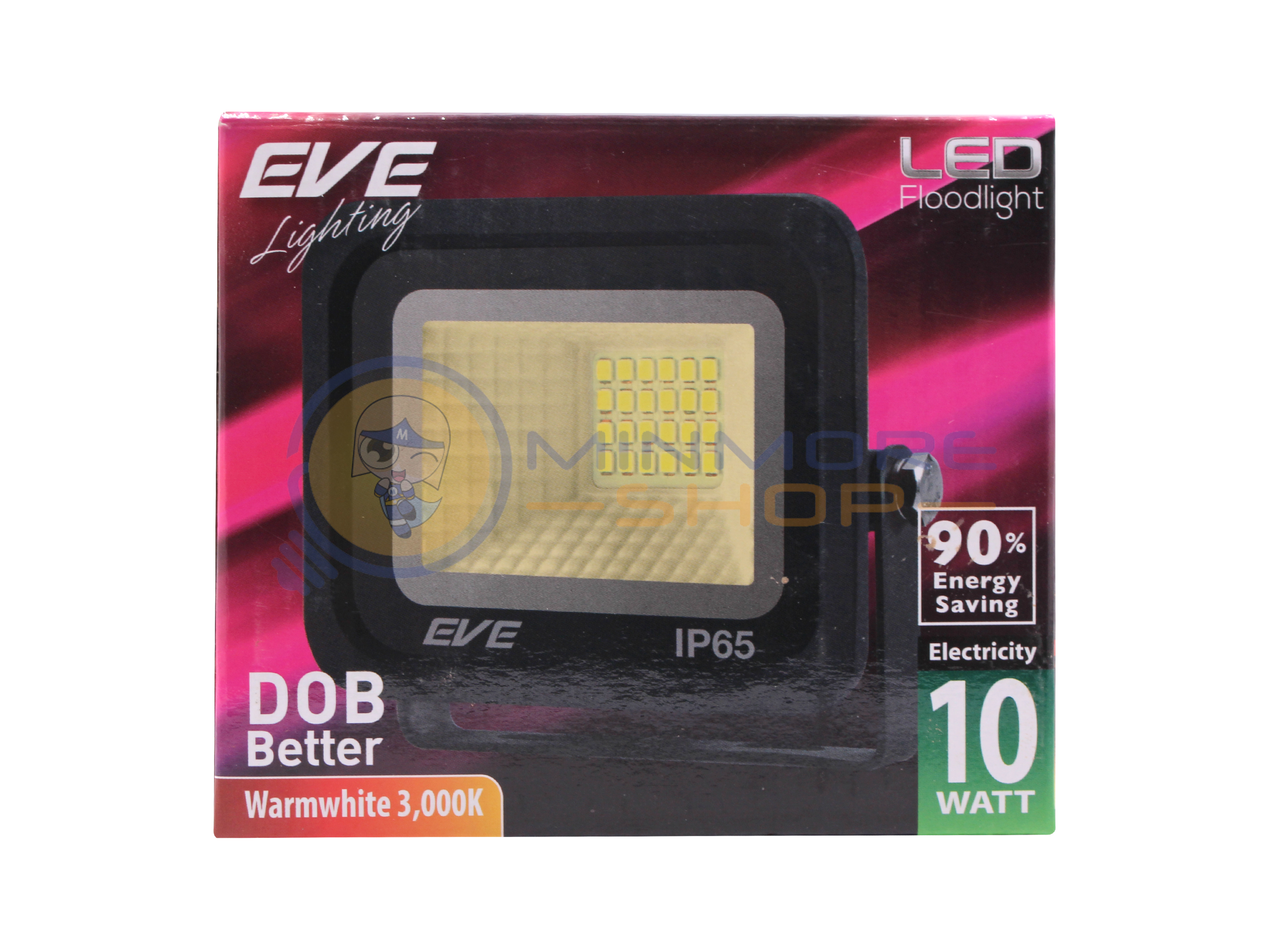 LED Flood DOB Better 10W แสงนวลวอร์มไวท์ ยี่ห้อ EVE