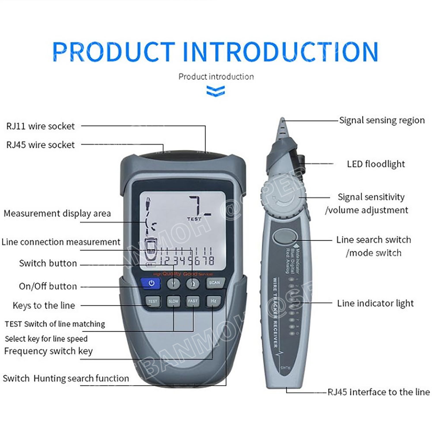 ET-613 ตัวทดสอบสายเคเบิล ทดสอบ Poe เครือข่ายเครื่องติดตามความต่อเนื่องของแบตเตอรี่ขั้วตรวจสอบ POE Test Multi-Ftion เครื่องทดสอบสายเคเบิล LCD Network Cable Tester Wire Tracker Continuity Battery Voltage Polarity Check POE Test Multi-function Cable Tester