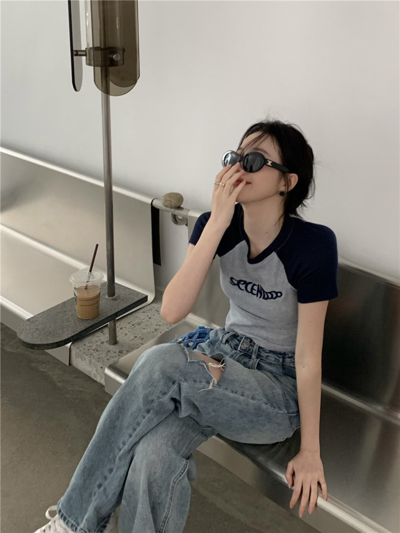 เพิ่มสีใหม่ ขาว Second crop tee เสื้อยืดทูโทน Y2K