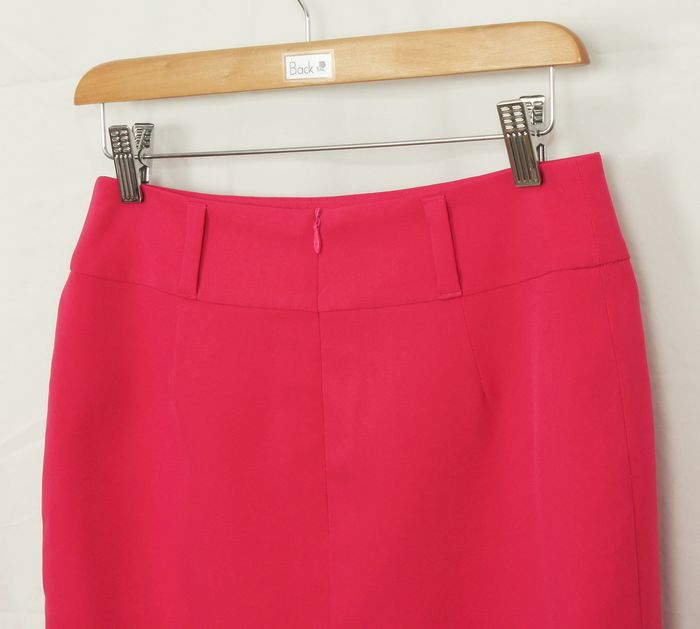 กระโปรงแฟชั่น&ทำงาน กระโปรงทรงสอบ ผ้าไหมอิตาลีสีบานเย็น ชายกระโปรงตีเกร็ดแต่งด้วกระดุม / SK-228