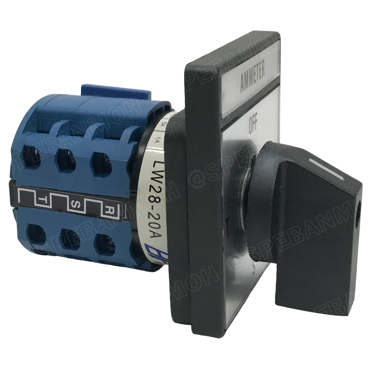 [ 1 ชิ้น ] LW28-20A-A CHANGE OVER SWITCH 3 Position AMP 3P 16A สวิทช์บิด แอมป์ มิเตอร์สวิทช์ Amp Meter Switch 60x48mm 480VAC สวิทช์สลับการทำงาน ซีเลคเตอร์แอมป์ AMP Selector Switch