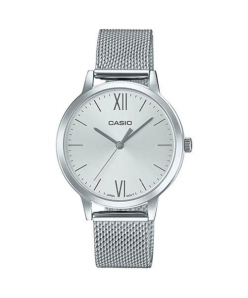 CASIO Standard รุ่น LTP-E157M-7ADF สีเงิน สายสแตนเลส สินค้าใหม่ ของแท้ รับประกันศูนย์ CMG