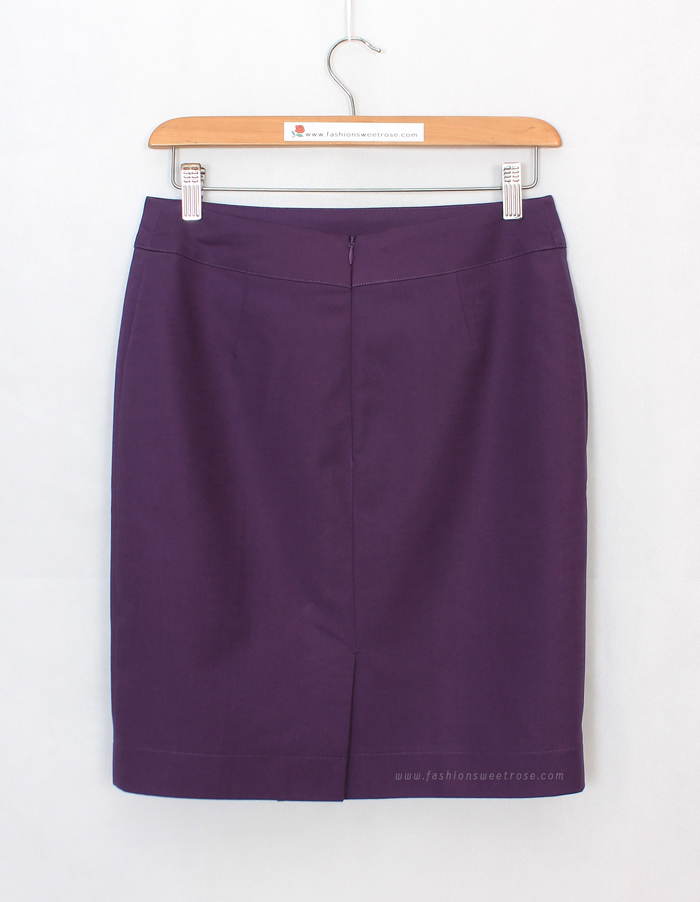 SK-487 กระโปรงทรงสอบ ผ้าคอตต้อนญี่ปุ่นเนื้อสเปนเดกสีม่วง