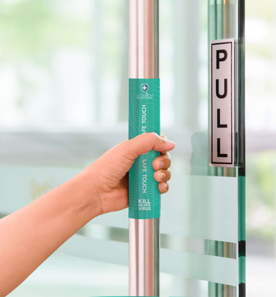 Z-Touch SZDH001 Pull Door Handle Antimicrobial Pad ซีทัสแผ่นฆ่าเชื้อโควิด-19