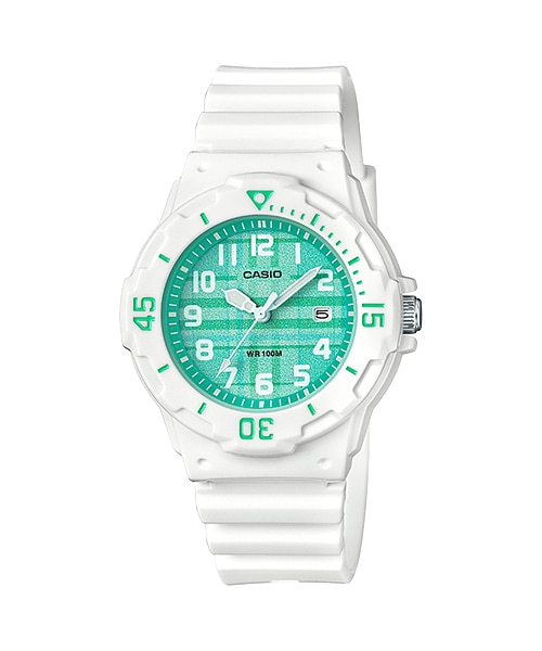 CASIO Standard รุ่น LRW-200H-3CVDF สีขาว หน้าปัดสีเขียว สินค้าใหม่ ของแท้ รับประกันศูนย์ CMG 1 ปี