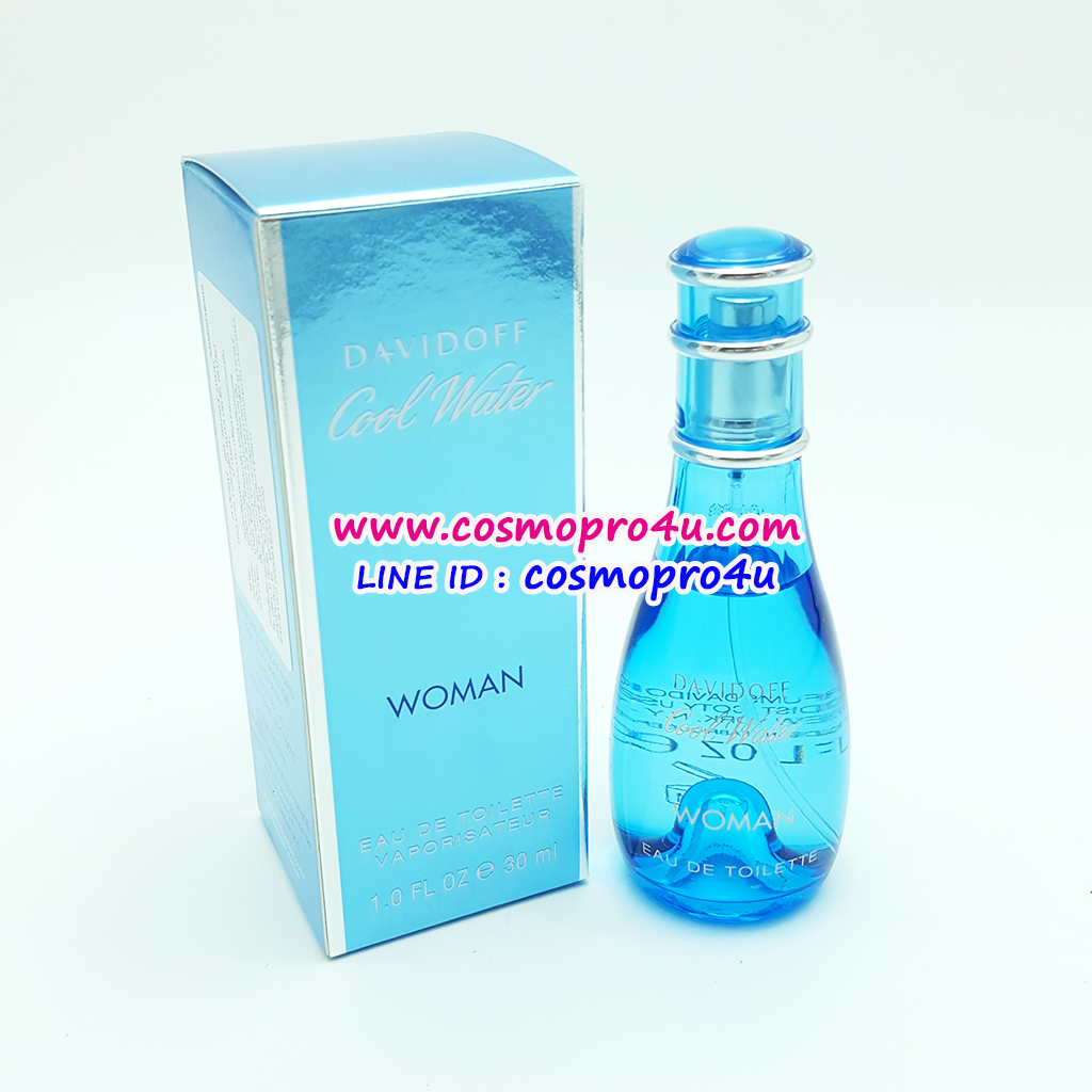 น้ำหอมดาวิดอฟผู้หญิง DAVIDOFF Cool Water for Woman EDT 30ml กลิ่นหอมเย็นผสานกลิ่นดอกไม้แรกแย้ม ให้ความรู้สึกสดใส เซ็กซี่ ช่างฝัน มีเสน่ห์น่าค้นหา