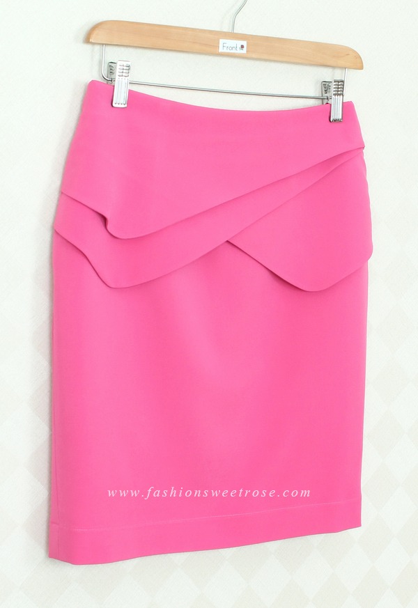 SK-293 กระโปรงแฟชั่น&ทำงาน ทรงสอบ ผ้าไหมอิตาลีสีชมพู Pink Candy