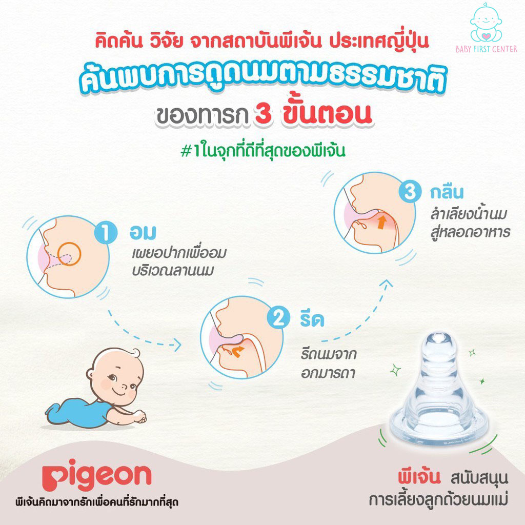 Pigeon พีเจ้น จุกนมเสมือนนมมารดา รุ่น มินิ size S,M,L,Y แบบเดี่ยว