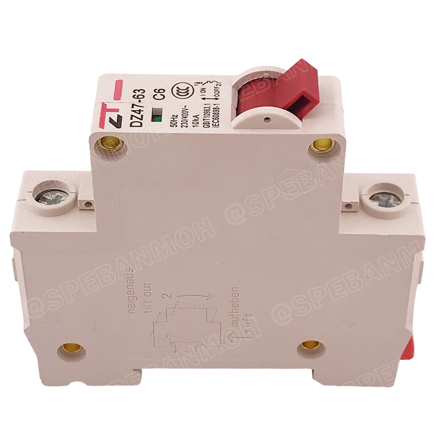 DZ47-63-1P 6A เบรกเกอร์ ลูกย่อย ยึดรางปีกนก 1P 6A AC Circuit Breaker เบรกเกอร์ตัดไฟเกิน 1โพล 6แอมป์ คัดเอาท์ ป้องกันกระแสเกิน Overload ป้องกันการลัดวงจร Short circuit เบรกเกอร์ตัดไฟ เบรกเกอร์ลูกย่อย Ac Circuit Breaker ไฟบ้าน 230V/400V AC มินิเซอกิตเบรกเกอ