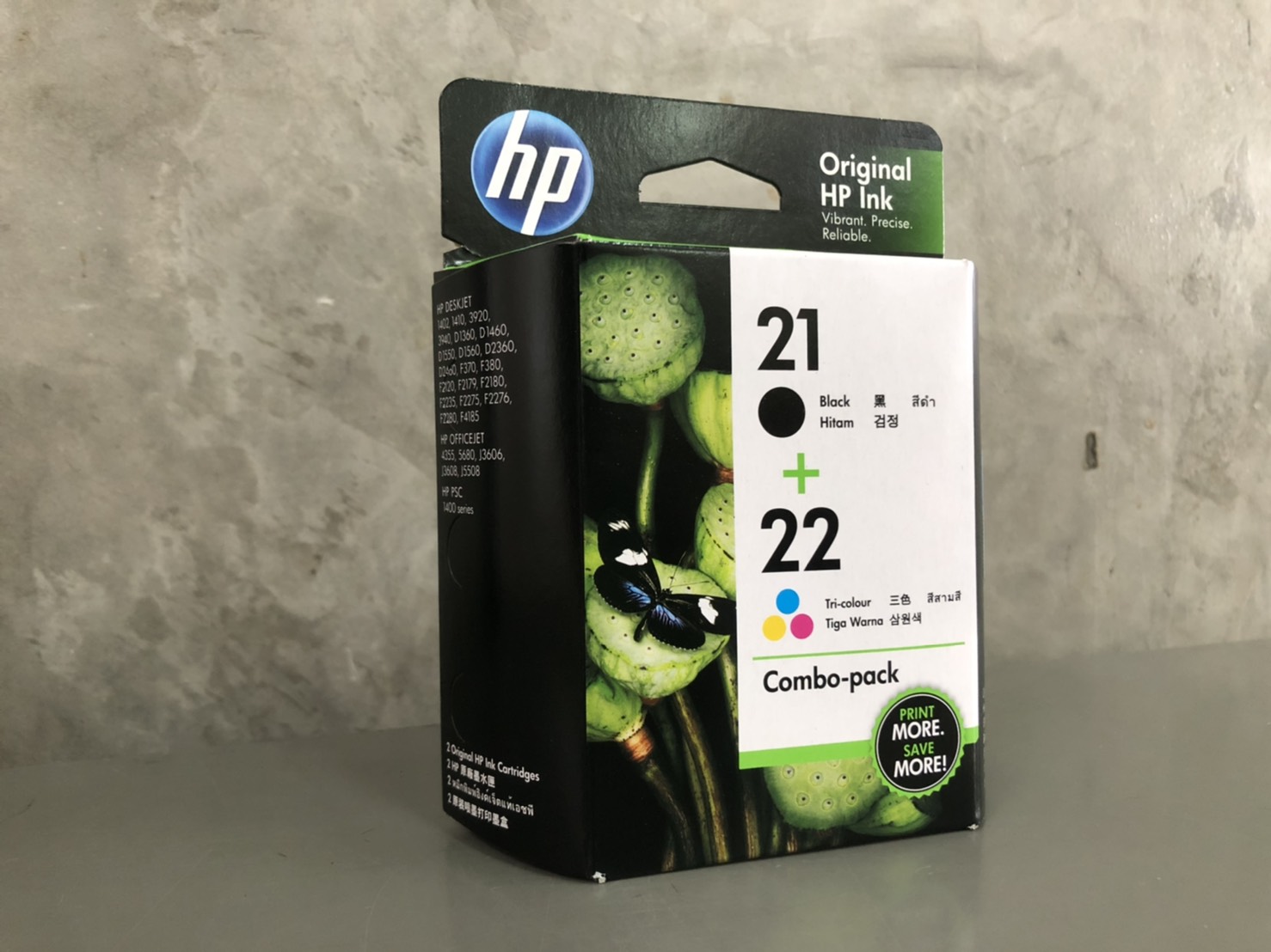 HP 21Black+22Tricolor ตลับหมึกแท้อิงค์เจ็ท สีดำ+3สี ของแท้ Inkjet Cartridge (CC630AA) แท้จากศูนย์